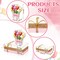 4-Piece Spring Table Decor Set – Tulip Wooden Signs, Farmhouse Floral Wooden Blocks, Rustic Tiered Tray Decorations for Easter, Bookshelf, Fireplace, Desk, and Living Room